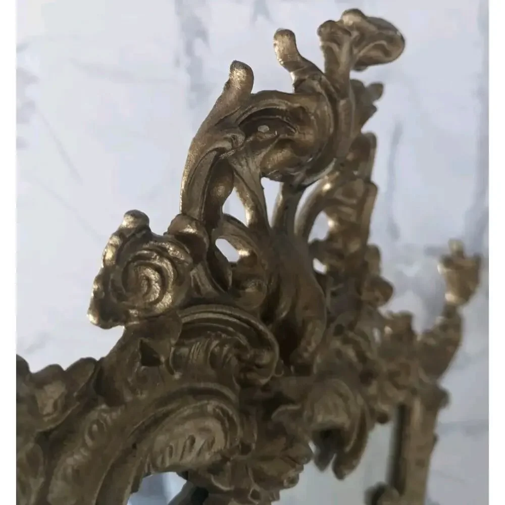 Victorian Ornate Cast Iron Art Picture Mirror Frame Wall Hanging / Stand It Up